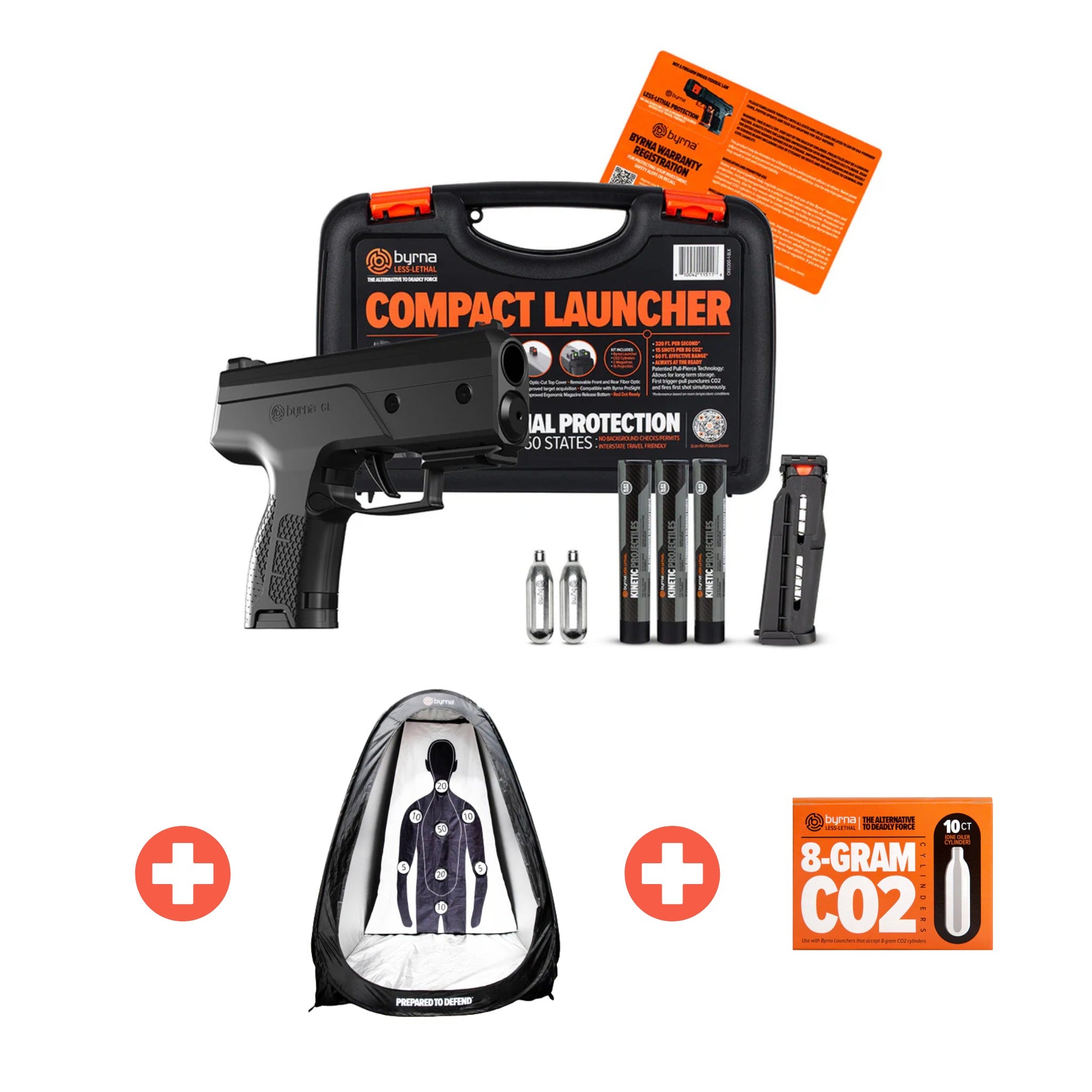 KILL E BURNER II 3パックセット Byrna CL Practice Bundle | Launcher Kit + Target Tent + CO₂