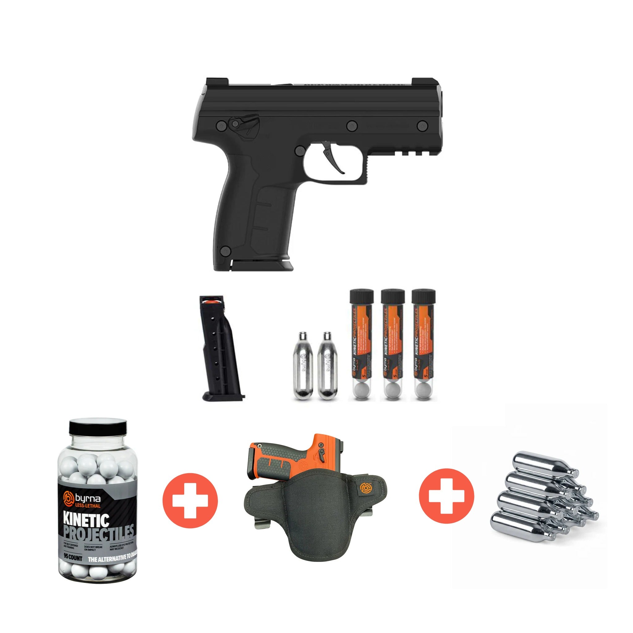 Byrna SD Complete Readiness Bundle | 110 Kinetic Rounds + Holster