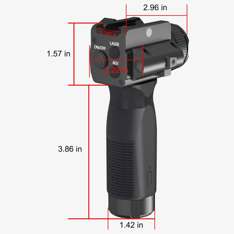 2000 Lumens Rechargeable Foregrip Tactical Flashlight with Green Laser Beam and White LED Combo For Byrna Mission 4 & TCR