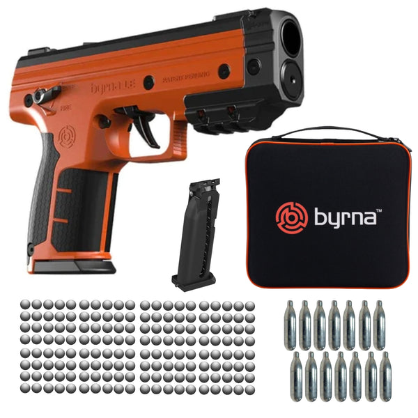 Nakestores LE Bundle Orange - Includes Byrna LE Universal Kit + (100) Kinetic Projectiles + (12) 12grams CO2