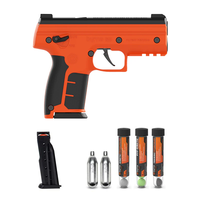 Nakestores SD Bundle Orange | Includes Byrna SD Universal Kit + 100 Count Kinetic Projectiles + 10-count 8grams CO2 + SD Level 2 Holster