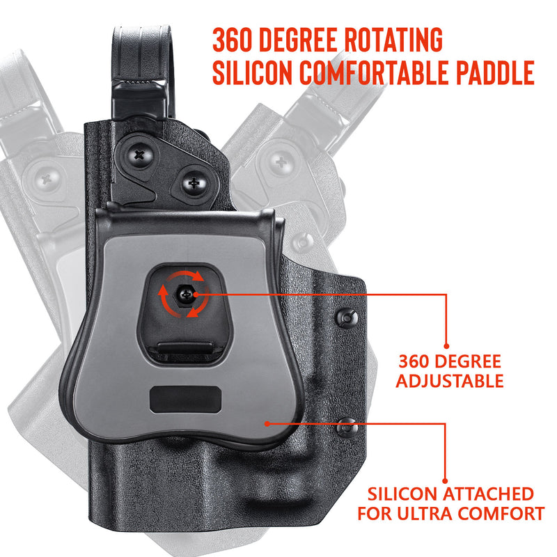 Level 3 RH Custom Holster For Byrna LE or SDXL Launcher compatible with Divalite laser light combo