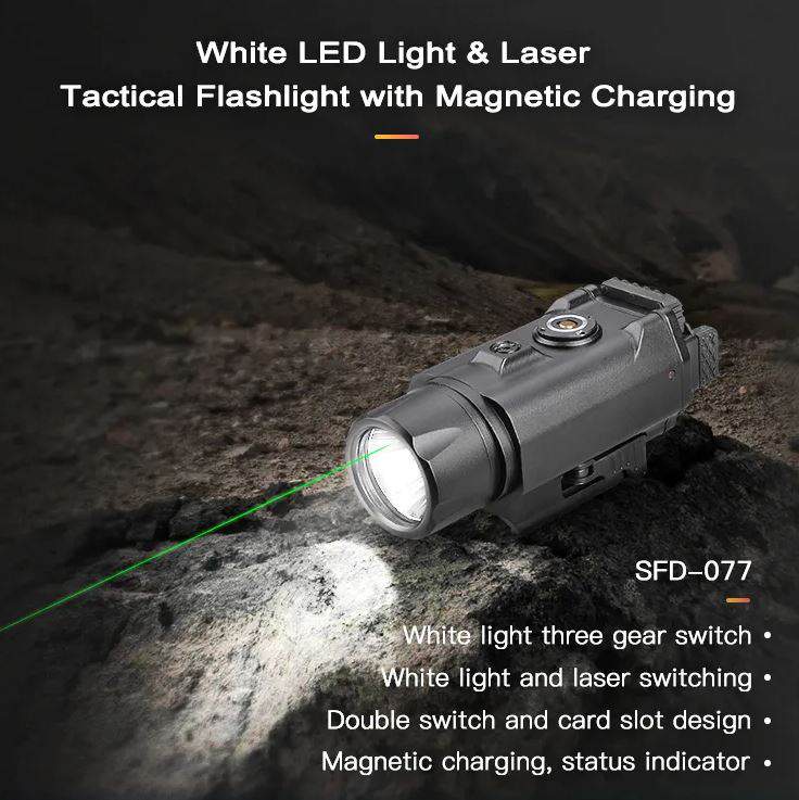 DivaLite Green Laser Light Combo Tactical Led Flash Light For Byrna Launchers 1500 Lumens Powerful light with Magnetic Charging and Easy Clip On