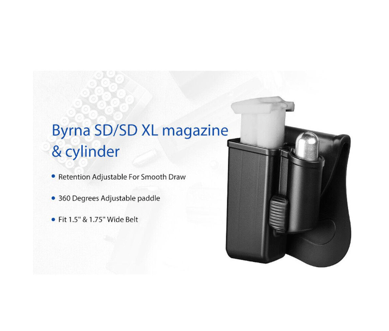 Magazine and Cylinder Pouch Carrier: Fits All Byrna Launchers