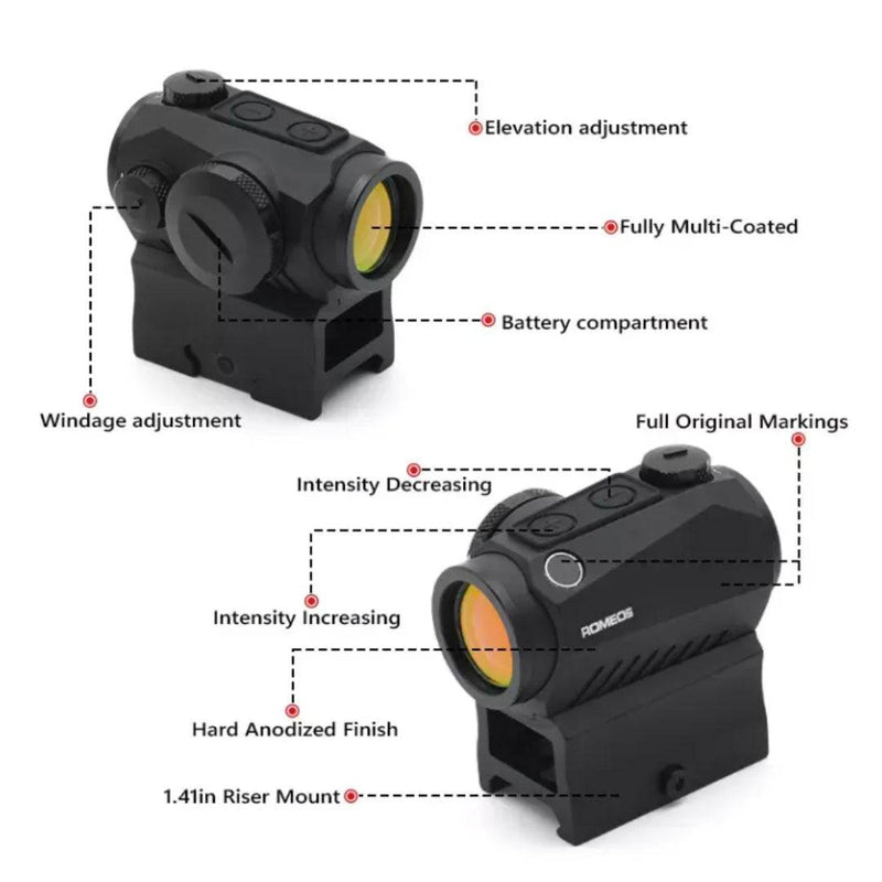 ROMEO5 1X20mm Tactical Shooting Durable Waterproof Fogproof Illuminated 2 MOA Red Dot Reticle Launcher Sight | Picatinny Mount Included