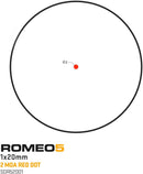 ROMEO5 1X20mm Tactical Shooting Durable Waterproof Fogproof Illuminated 2 MOA Red Dot Reticle Launcher Sight | Picatinny Mount Included - NAKESTORES