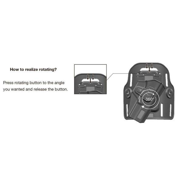 Snap to Click Quick Install Mount Rotating Duty Belt and Molle Adapter