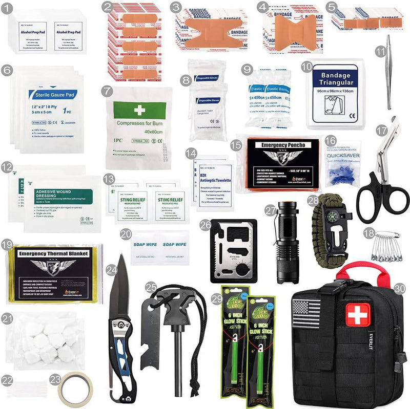 Tactical First Aid & Survival Kit - Ready For Any Self Defense Situation - NAKESTORES