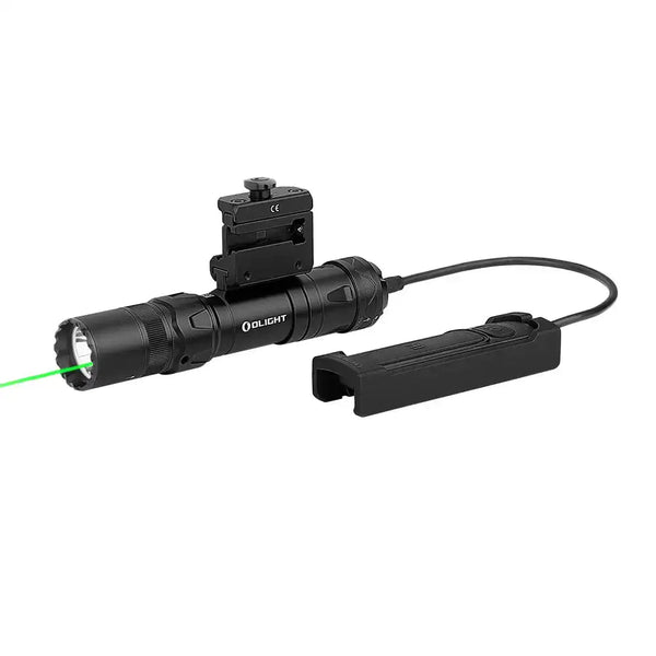 OLIGHT Odin GL Mini 1000 Lumens Picatinny Rail Mounted Rechargeable Tactical Flashlight with Green Beam and White LED Combo, Removable Slide Rail Mount and Dual-Button Remote Pressure Switch (Black)
